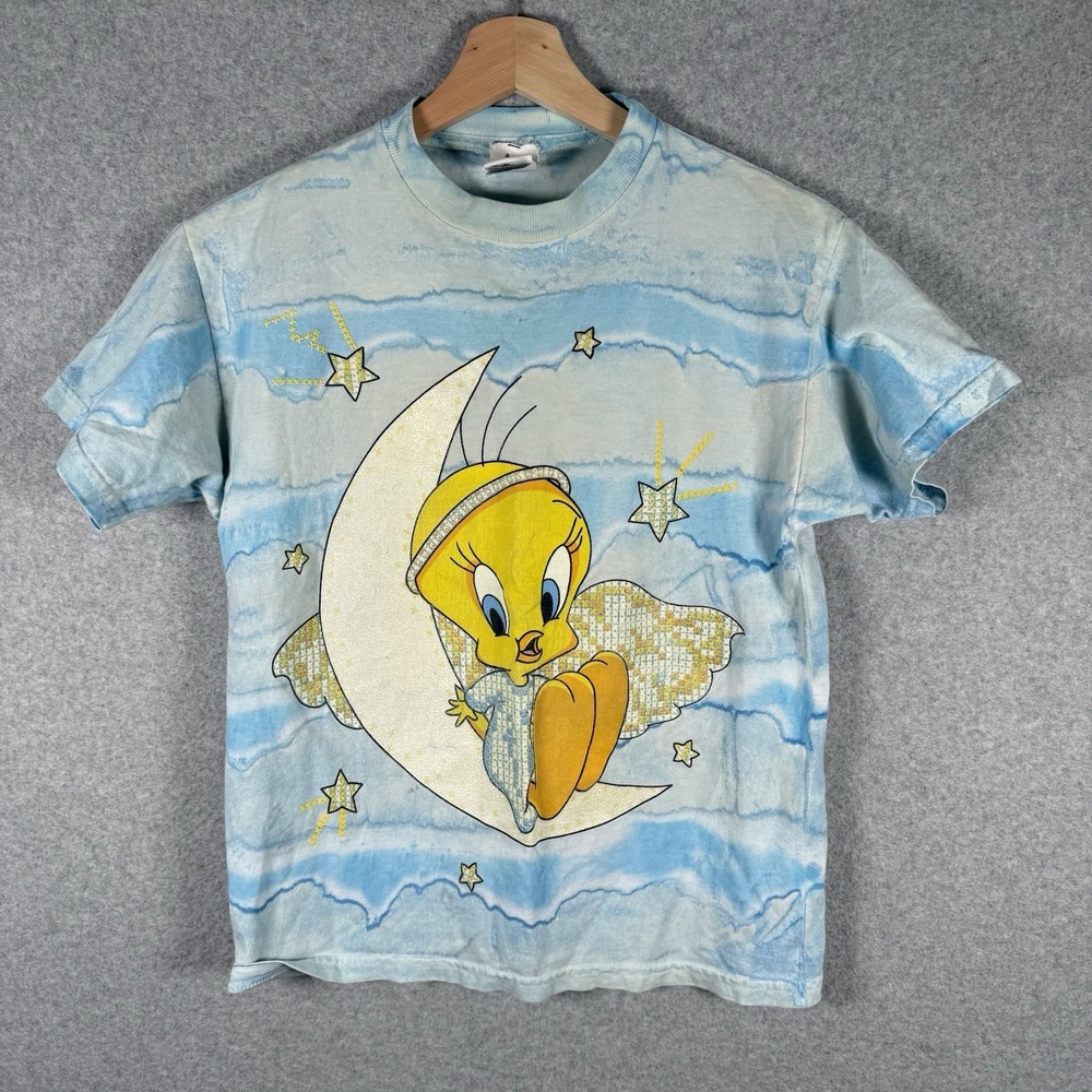 Tweedy Bird Baby Tee Womens Small Blue Vintage 90s
